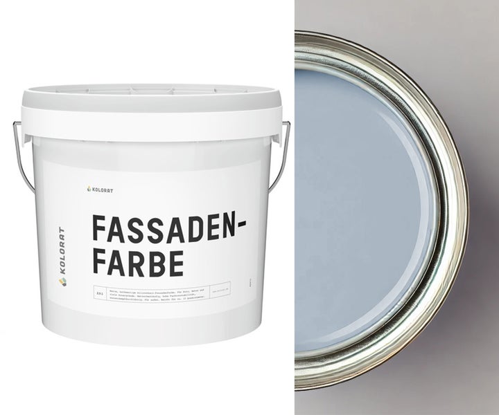 Kolorat Fassaden- & Sockelfarbe - Hellblau K/21-8-7-19/T – 10L Hochwertige Fassadenschutz, Sockelfarbe, Silikonharzfassadenfarbe, wasserabweisend, wetterbeständig, farbtonstabil, für Fassaden und Sockel im Außenbereich