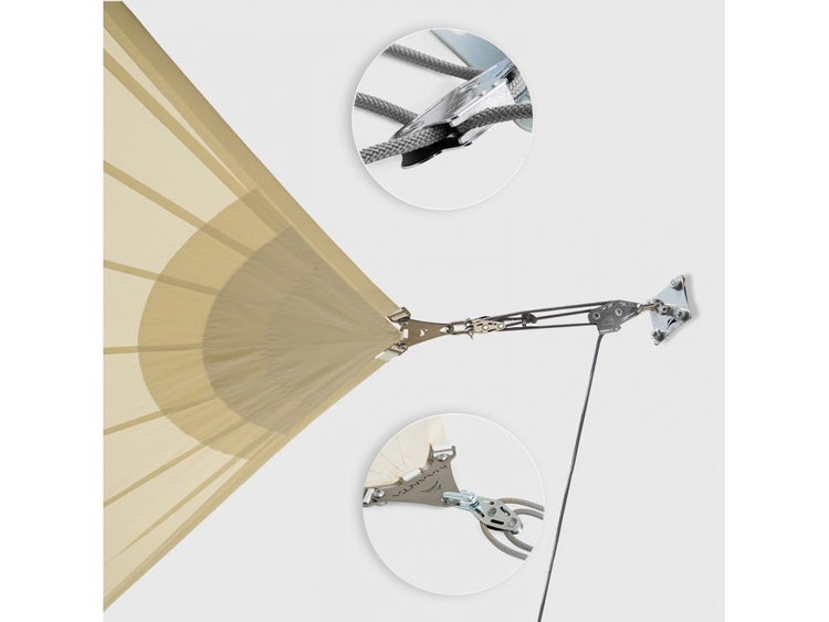 Kit Wandbefestigung Für Sonnensegel mit Flaschenzug-System Muscle X3 - Maanta®