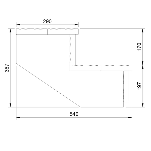 Terrassentreppe, Außentreppe, Gartentreppe  Holz H37cm 2 Stufen, Breite 60cm, MIT Setzstufen