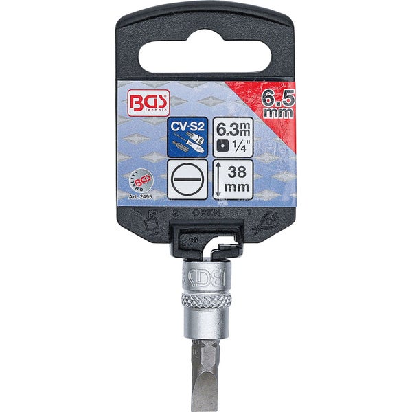 BGS Bit-Einsatz Antrieb Innenvierkant 6,3 mm (1/4) Schlitz 6,5 mm - 2495