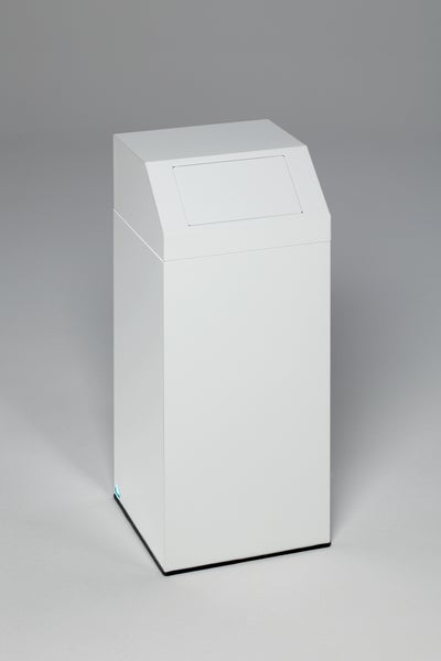 PROREGAL Selbstlöschender Wertstoffsammler Glas 47 Liter HxBxT 79 x 32 x 32 cm Verzinkter Stahl Weiß