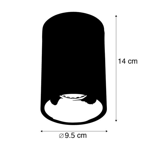 Moderner Strahler Schwarz mit Gold GU10 50mm - Deep
