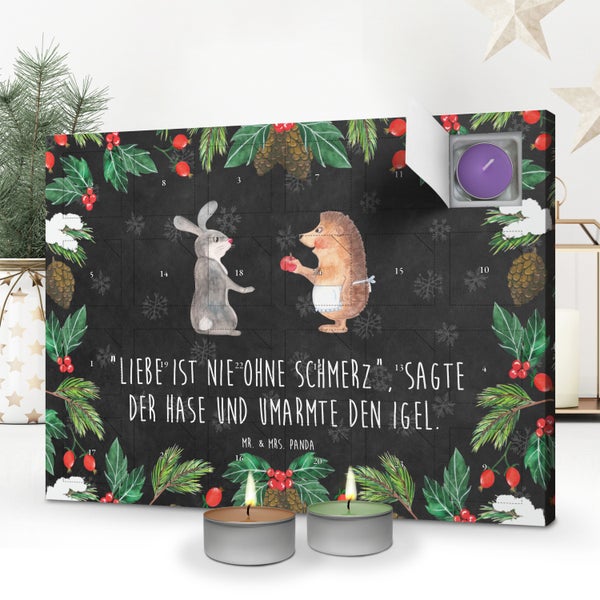 Mr. & Mrs. Panda Duftkerzen Adventskalender Hase Igel - Schwarz