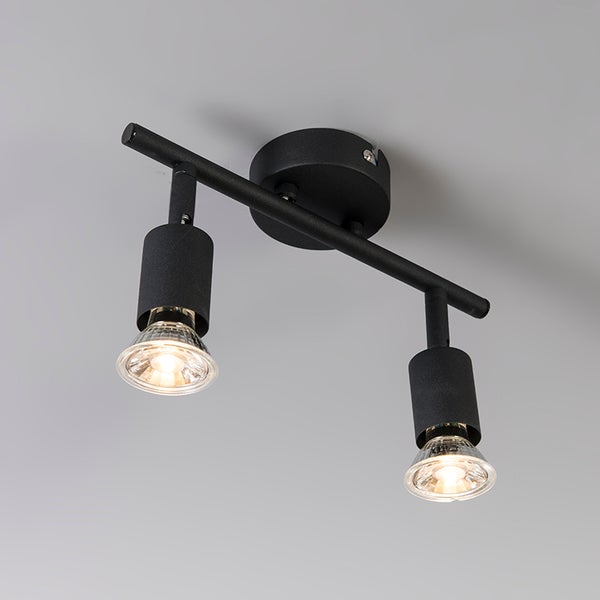 Schwarze Deckenleuchte mit zwei Strahlern