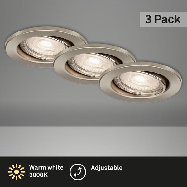 LED Einbauleuchten schwenkbar 3er Set GU10 5 W silber Metall Ø8,6 cm Briloner