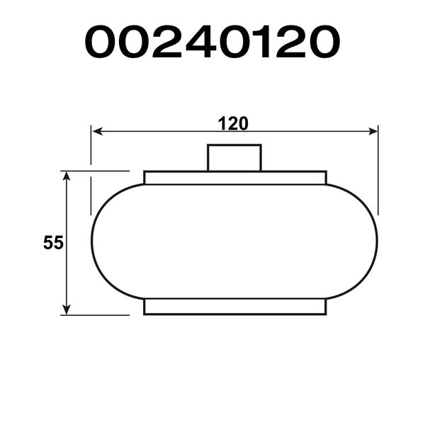 Technische Zeichnung mit Maßangaben: Länge 120 Millimeter, Höhe 55 Millimeter