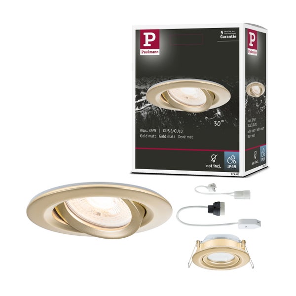 Einbauleuchte Nova Plus IP65 rund 93mm 30° GU5,3 / GU10 max. 35W 230/12V dimmbar Gold matt