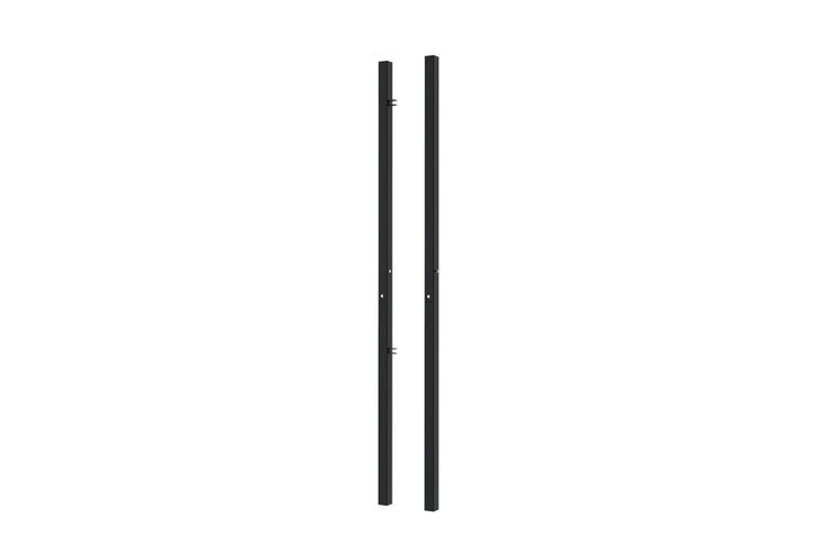 Set mit 2 DARIO-Eisenpfosten, 6 x 6 cm, H. 250 cm, Mattschwarz