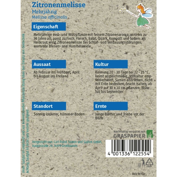 Zitronenmelisse Mehrjährig Samen von Grüne Fee