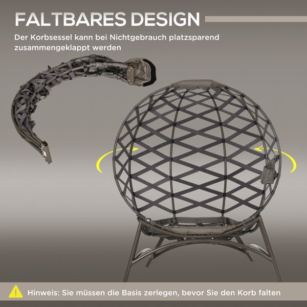 Outsunny 2tlg. Gartenstuhl-Set, 118L x 75B x 142H cm, Stahl, Polyester, PP-Schaumstoff, Sand