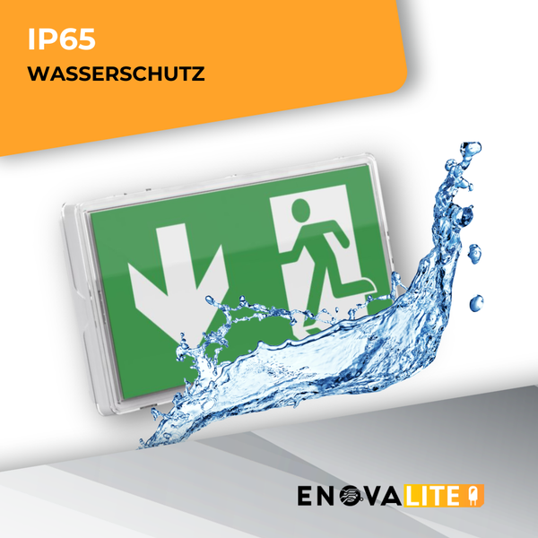 ENOVALITE Led Fluchtwegleuchte Ein- und Aufbau Notleuchte mit Notsromeinheit TEST Funktion IP65 und Fernbedienung