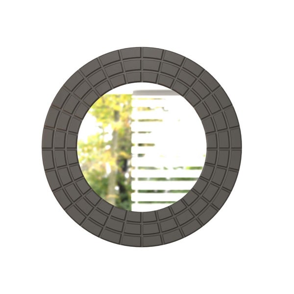 Runder Spiegel mit gemusterter Umrandung