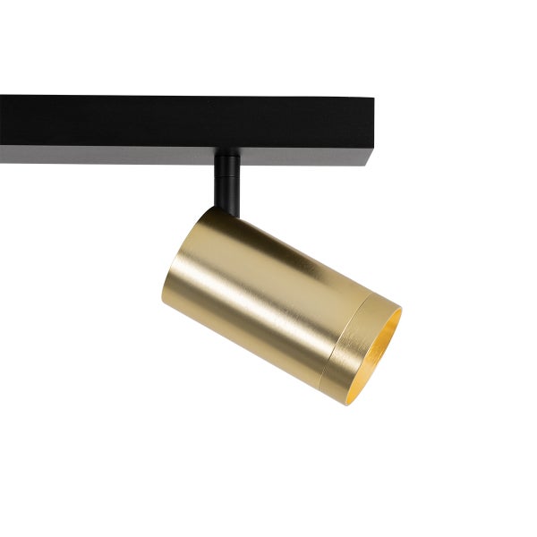 Goldfarbener Strahler an schwarzer Schiene