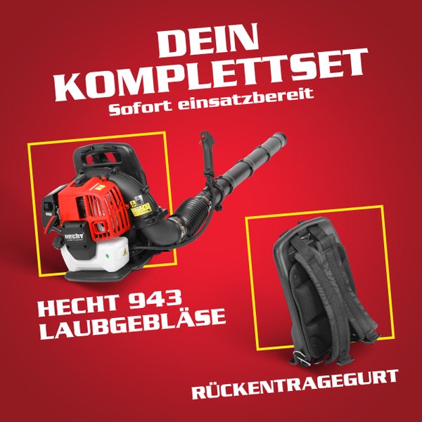 Hecht 943 Laubgebläse Komplettset mit Rückentragegurt