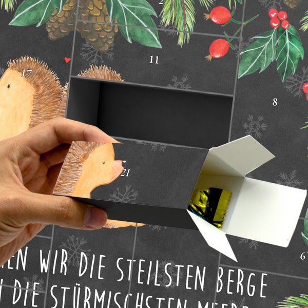 Mr. & Mrs. Panda Befüllbarer Adventskalender Igel händchenhaltend - Schwarz