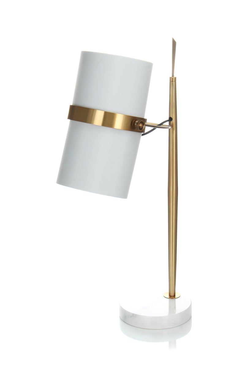 Minimalistische Tischlampe weiß, Klassisch Moderne Nachttisch Lampe | Wohnzimmer Esszimmer Leuchte