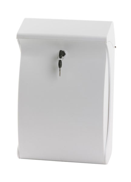 PROREGAL Funktionaler Design- Wandbriefkasten Aus Kunststoff 18,7 Liter HxBxT 42 x 13 x 27 Einwurfsöffnung 26,1 x 3,9 cm Weiß