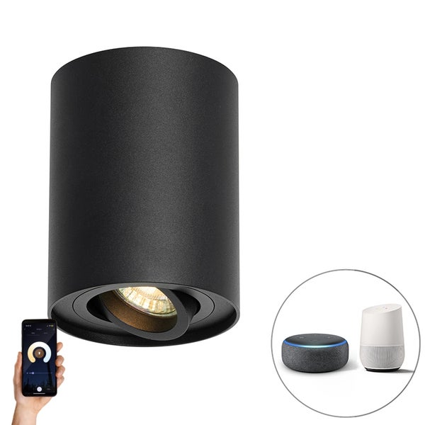Smarter Deckenspot schwarz verstellbar inkl. Wifi GU10 - Rondoo up