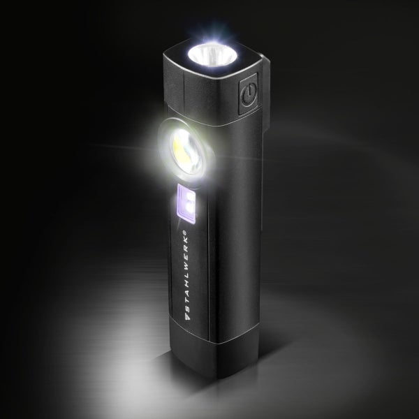 Stahlwerk Logo Taschenlampe mit drei Leuchtfunktionen