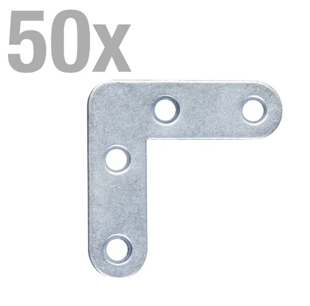 Winkelverbinder aus Metall, 50 Stück Packung, L Form Flachverbinder für Holzverbindungen