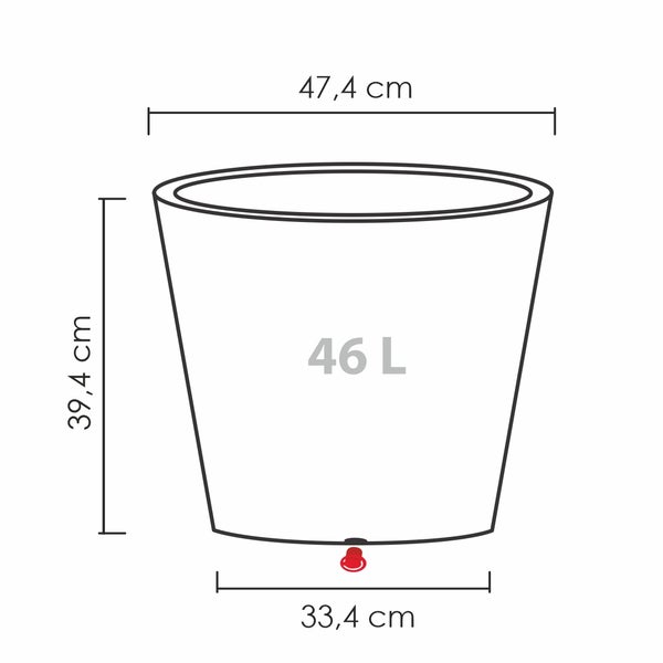 Scheurich C-Cone 49, Pflanzgefäß/Blumentopf/Pflanzkübel, rund,  aus Kunststoff Farbe: Stony Grey, 47,4 cm Durchmesser, 39,4 cm hoch, 46 l Vol.