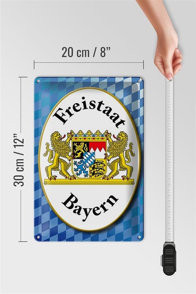 Blechschild Spruch 20x30cm Freistaat Bayern Wappen