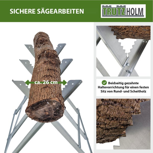 TrutzHolm Sägebock mit Holzstamm