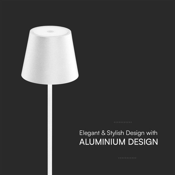 V-TAC VT-7997-W - Tischlampen - Kabellose Ladelampen - IP54 - Weiß - 1,5 Watt - 150 Lumen - 3000K