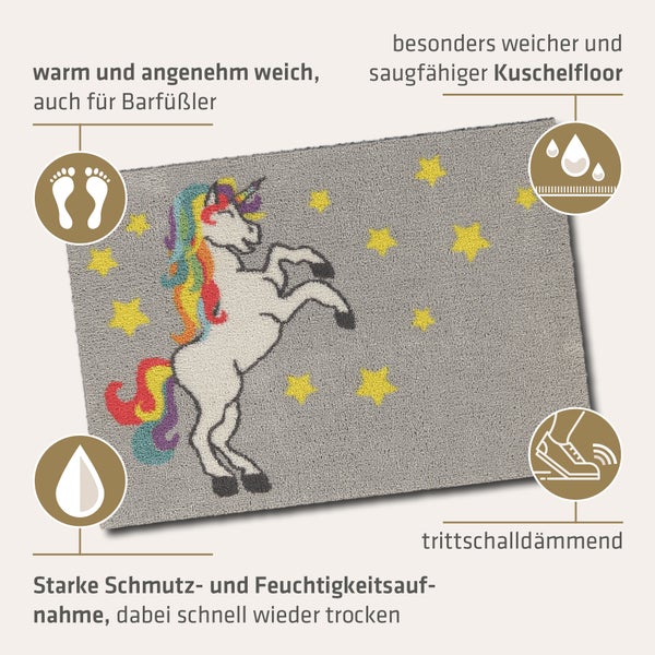 Akzente Feel Badematte mit Motiv in Bunt Fußmatte 50 x 70 cm, rutschfest, saugfähig