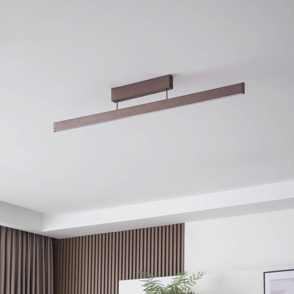 Lucande LED Smart Home Deckenlampe Mylosh dimmbar mit Leselampe (Modern) in Braun aus Aluminium (1 flammig, ) - Deckenleuchte Lampe Wohnzimmerleuchte