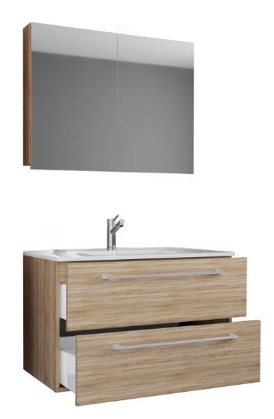3-tlg. Waschplatz Waschtisch Badinos Schublade SC