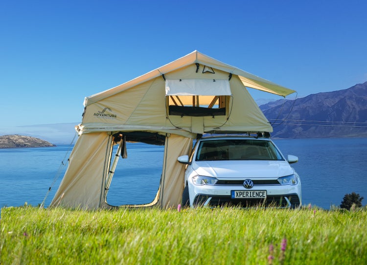 AdventureMate140 Dachzelt mit Vorzelt, 140x240 Matratze inkl. 3D Mesh