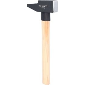 Schlosserhammer mit Holzstiel und 1000 Gramm Hammerkopf aus Stahl