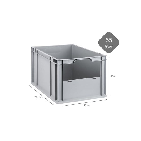 PROREGAL SparSet 5x Eurobox NextGen Insight HxBxT 32 x 40 x 60 cm 65 Liter Front Offen Eurobehälter Transportbox