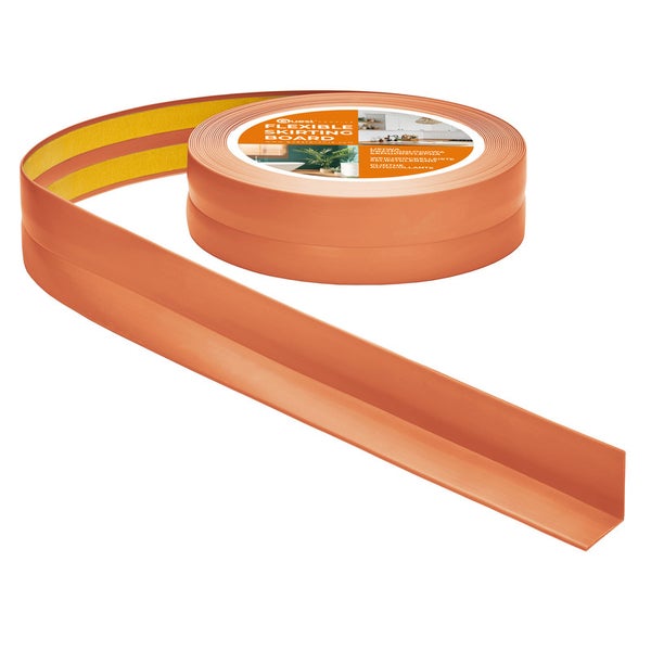 Quest Weichsockelleiste Selbstklebend 30 x 30 mm, PVC, Flexibel, Ziegelfarbe, 25 Meter