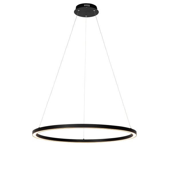 Schwarze LED-Hängeleuchte in Ringform