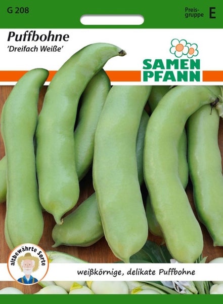 Samen Pfann Puffbohne 'Dreifach Weiße' Packung