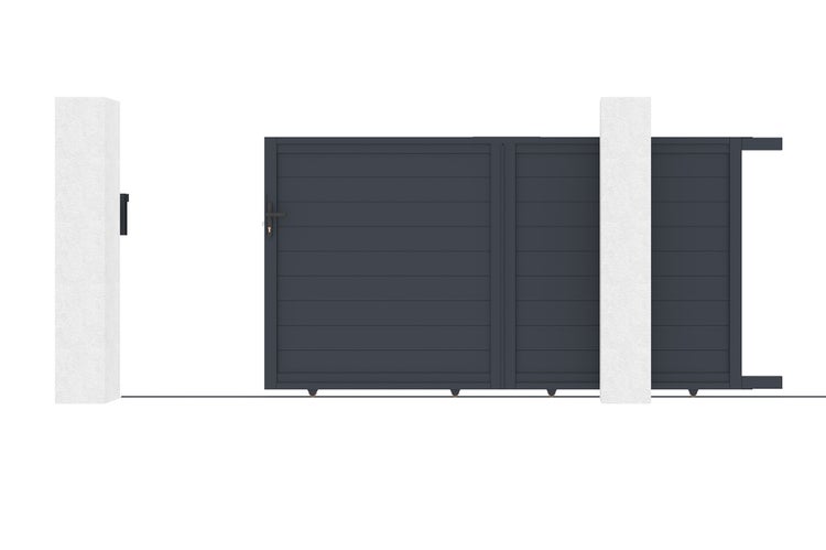Schiebetor aus aluminium 3m EIGER H.160cm grau