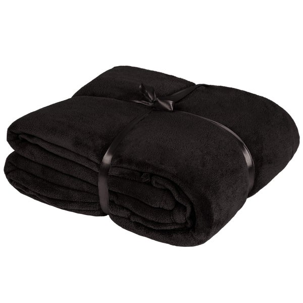 2er Set Kuscheldecke mit Ärmeln tectake  inklusive Tasche auf der Vorderseite 170 x 200 cm schwarz