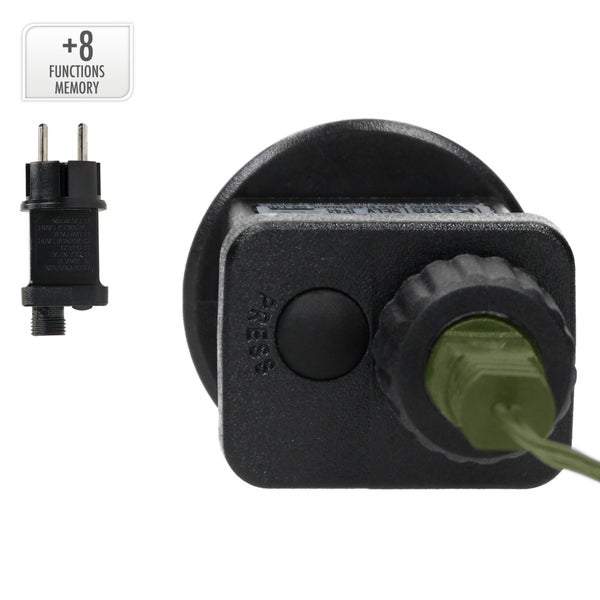 Transformator für Lichterkette mit acht Leuchtfunktionen und Memory Funktion inklusive Netzstecker für den Innen und Außenbereich
