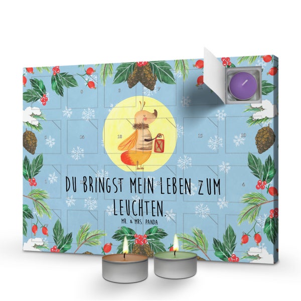 Mr. & Mrs. Panda Duftkerzen Adventskalender Glühwürmchen - Blau Pastell