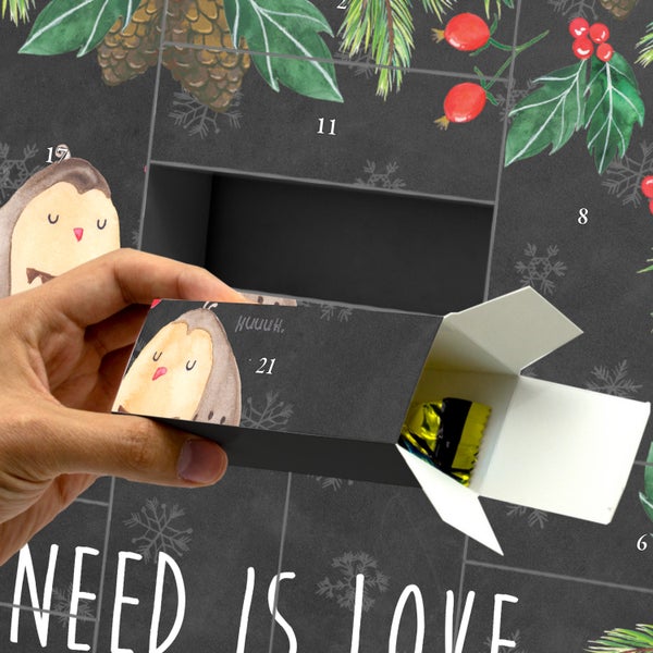 Mr. & Mrs. Panda Befüllbarer Adventskalender Eulen Liebe - Schwarz