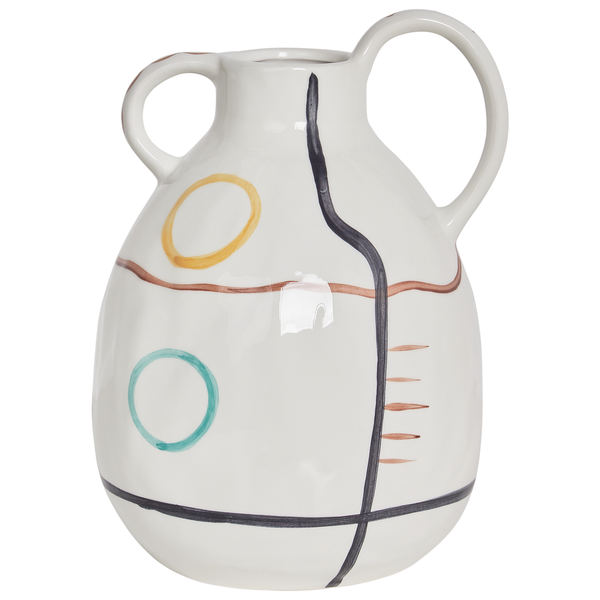 Dekorative Vase mit Griffen und geometrischen Mustern