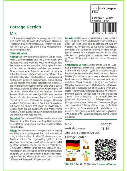 SAFLAX  - Cottage Garden - Mix - 1000 Samen