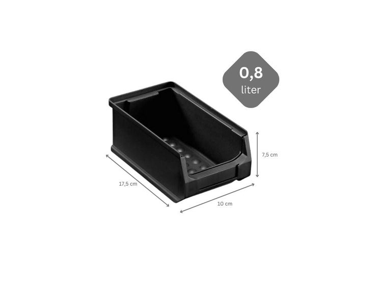 PROREGAL SuperSparSet 40x Leitfähige Sichtlagerbox 2.0 HxBxT 7,5 x 10 x 17,5 cm 0,8 Liter ESD Sichtlagerbehälter
