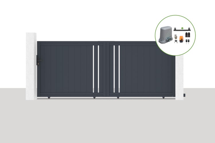 Elektrisches Schiebetor 3,5x1,4m GIONA + TANKER C600 Motorisierung