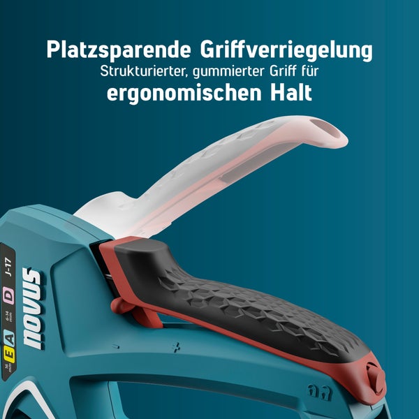 Novus Tools Handtacker J-17 6-14 mm, Profi-Tacker geeignet für Feindraht-, Flachdrahtklammern & Nägel 030-0474