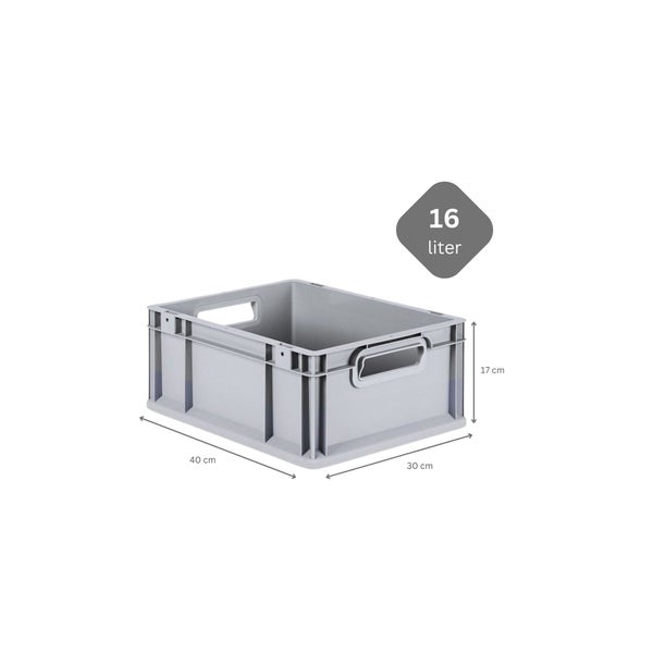 PROREGAL SuperSparSet 10x Eurobox NextGen Grip mit Auflagedeckel mit 4 Roten Schiebeschnappverschlüssen HxBxT 17 x 30 x 40 cm 16 Liter Griffe