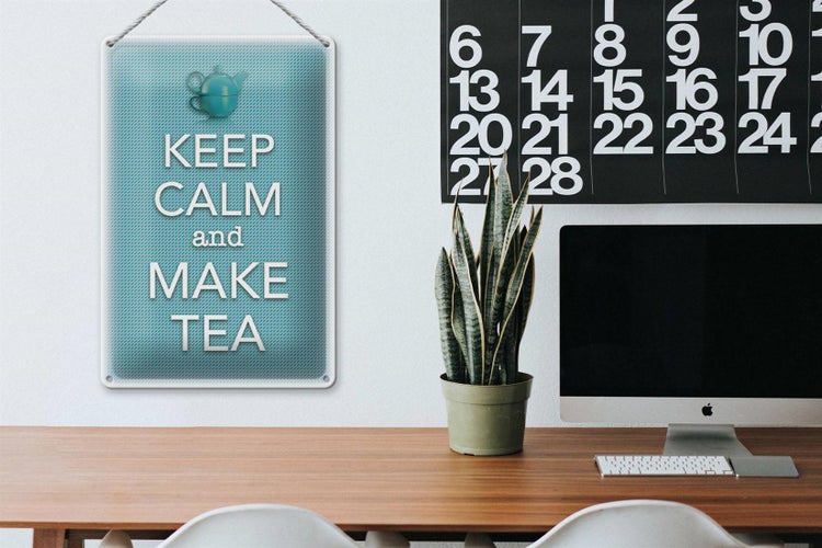 Blechschild Spruch 20x30cm Keep Calm and make tea