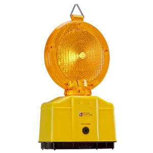 Baustellenleuchten Set UVWARN Warnleuchten gelb mit Batterien (Standard oder High Power) / Set A mit 9 Ah / 5 Lampen
